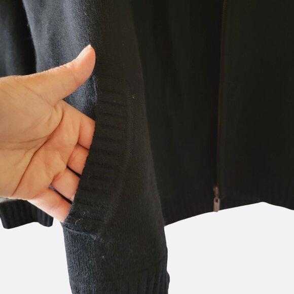 Neve Women's Nordic Wool Blend Full-Zip Sweater Jacket L Black Red Gray Pattern - Picture 4 of 16